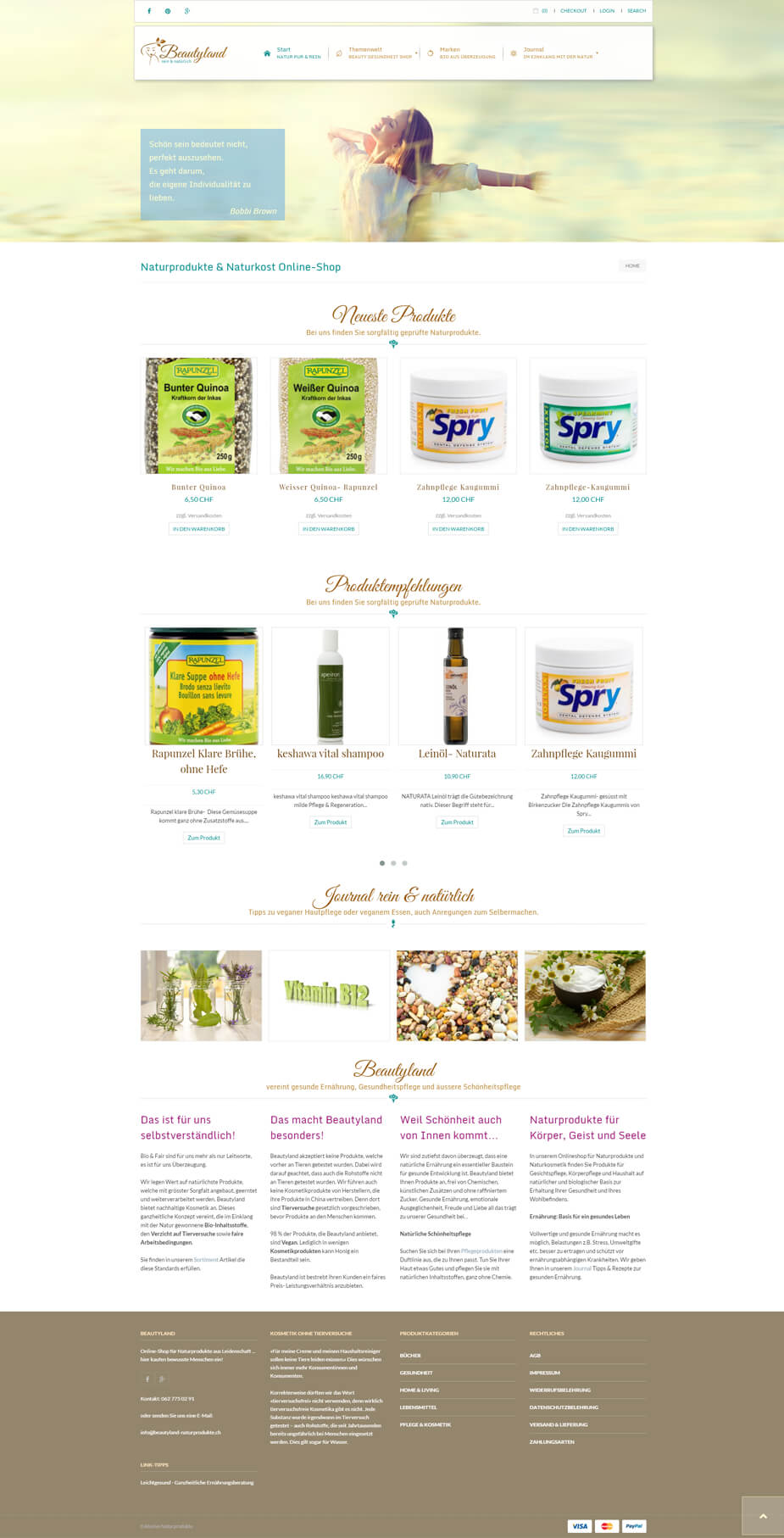 Webseite / Online-Shop: Beautyland