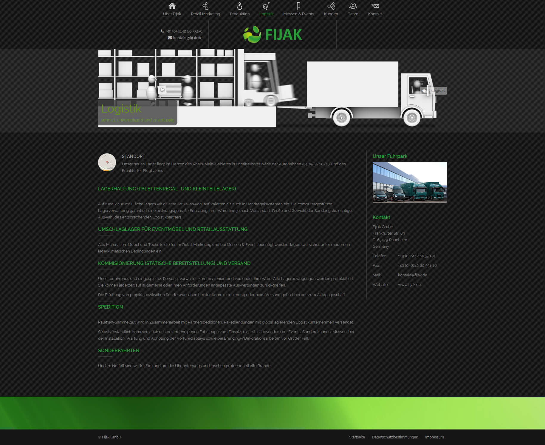 Webseite Spedition: Fijak