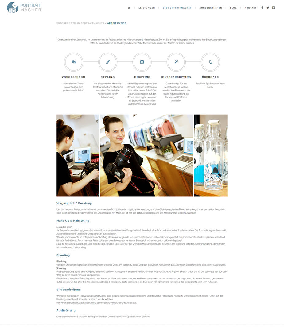 Webseite Fotograf: Portraitmacher