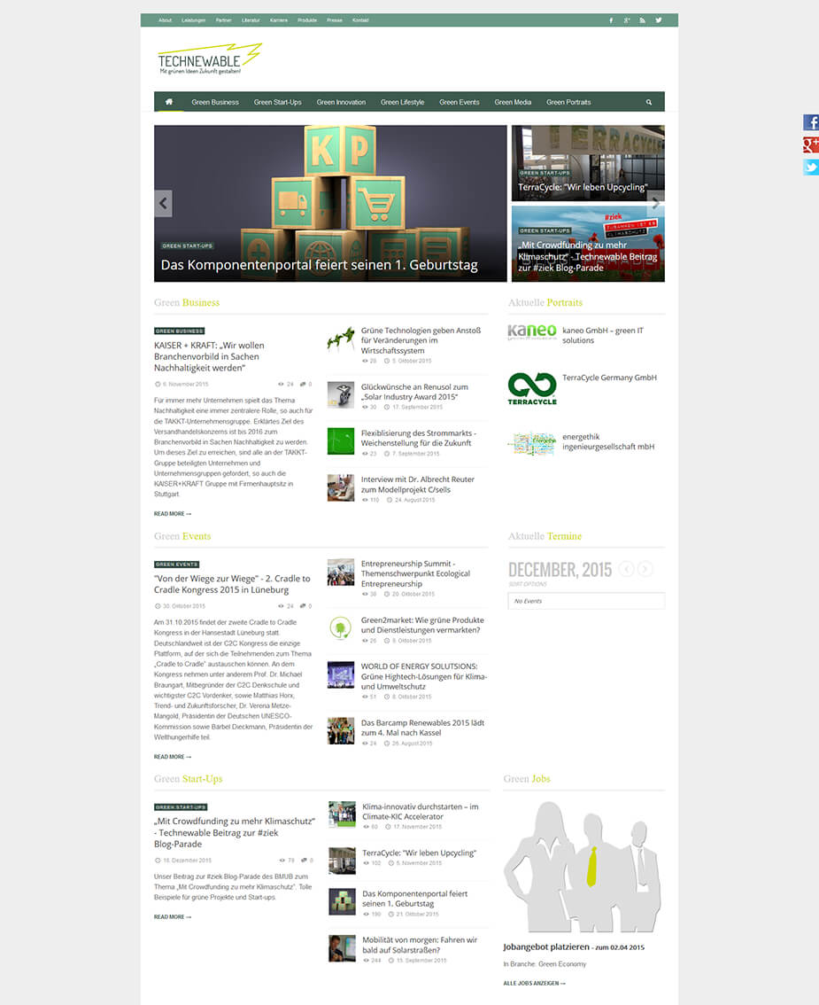 Webseite Firmenwebseite / Blog: Technewable