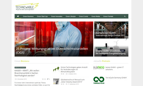 Webseite Firmenwebseite / Blog: Technewable